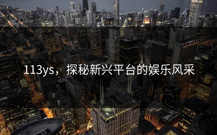 113ys，探秘新兴平台的娱乐风采