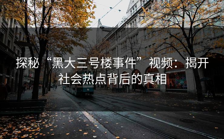 探秘“黑大三号楼事件”视频：揭开社会热点背后的真相