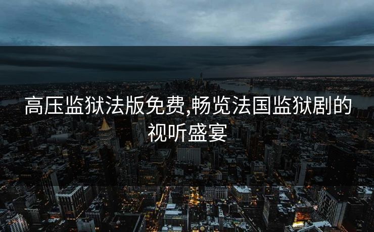 高压监狱法版免费,畅览法国监狱剧的视听盛宴