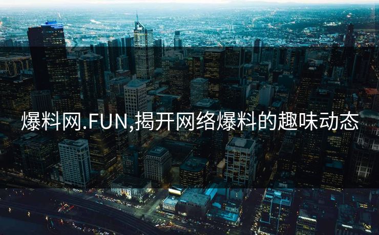 爆料网.FUN,揭开网络爆料的趣味动态