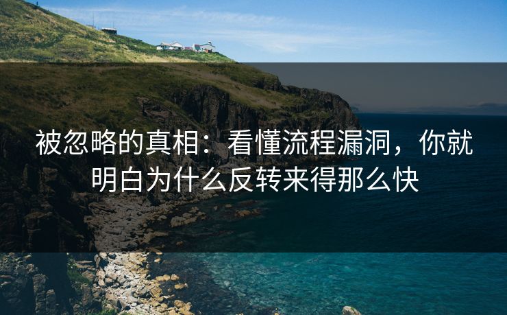 被忽略的真相:看懂流程漏洞,你就明白为什么反转来得那么快 被忽略的真相:看懂流程漏洞,你就明白为什么反转来得那么快